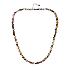 Red Zebra Jasper Silver Necklace