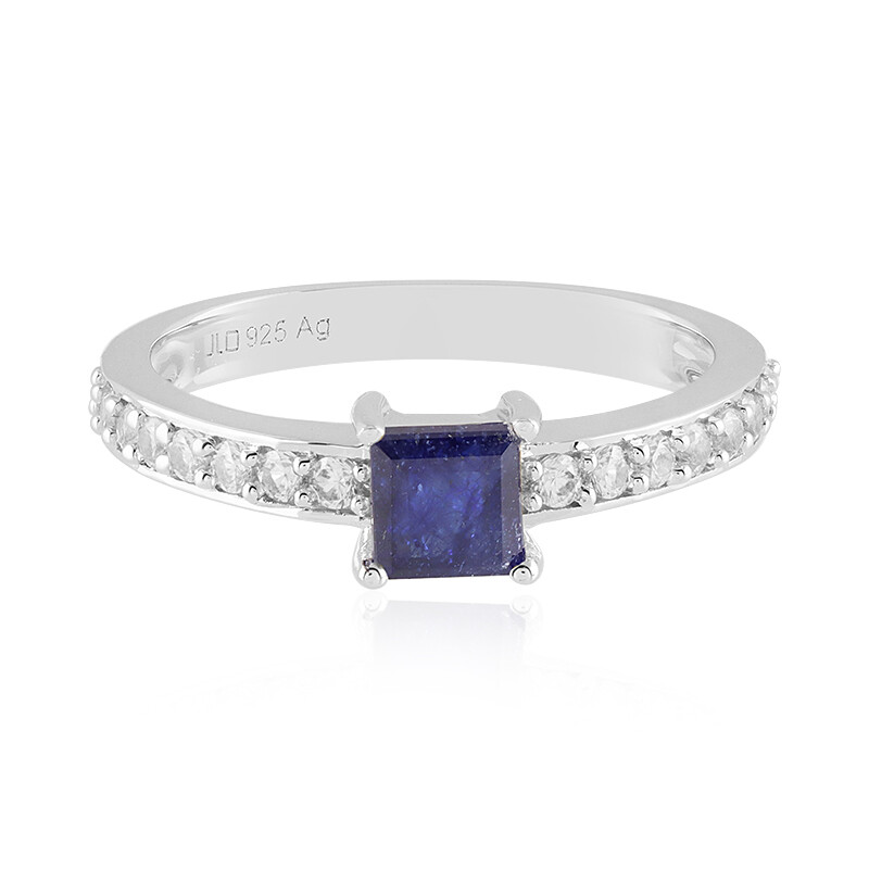 Silberring Mit Blauem Saphir