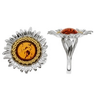 Baltic Amber Silver Ring