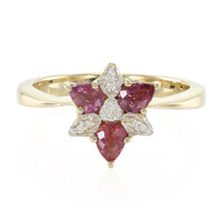10K Unheated Padparadscha Sapphire Gold Ring