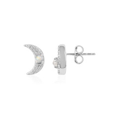 Rainbow Moonstone Silver Earrings