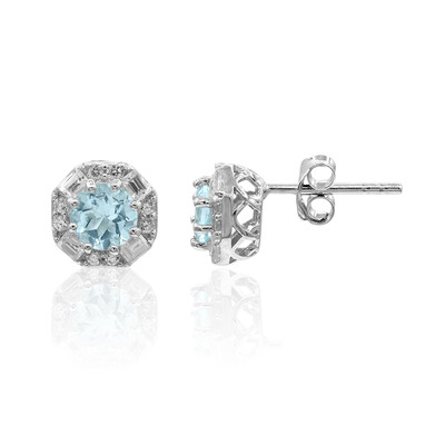 Sky Blue Topaz Silver Earrings