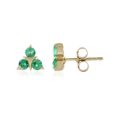 9K Russian Emerald Gold Earrings (de Melo)