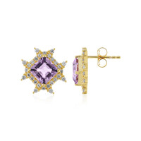 Rose de France Amethyst Silver Earrings
