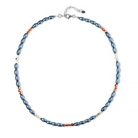 Royal Blue Hematite Silver Necklace