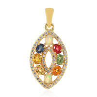 Fancy Sapphire Silver Pendant
