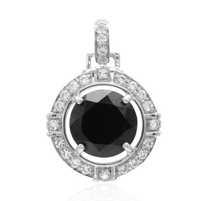 Black Spinel Silver Pendant