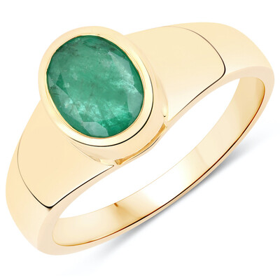 14K Zambian Emerald Gold Ring