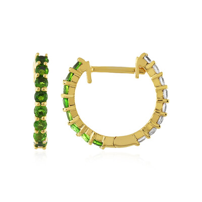 Russian Diopside Silver Earrings