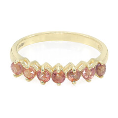 10K Unheated Padparadscha Sapphire Gold Ring