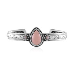 Pink Opal Silver Bangle (Desert Chic)
