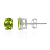 Burmese Peridot Silver Earrings