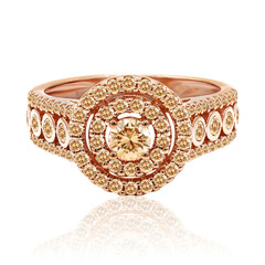 9K SI1 Argyle Rose De France Diamond Gold Ring