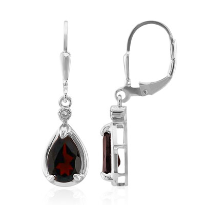Garnet Silver Earrings