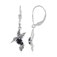 Zambian Amethyst Silver Earrings (Desert Chic)