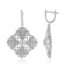 White Sapphire Silver Earrings