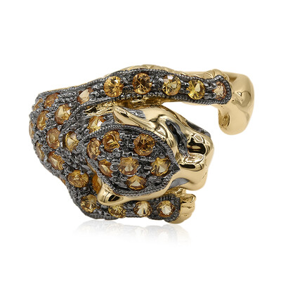 14K Orange Sapphire Gold Ring