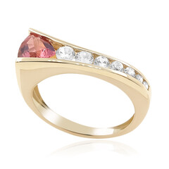 9K AAA Brazilian Pink Tourmaline Gold Ring (de Melo)