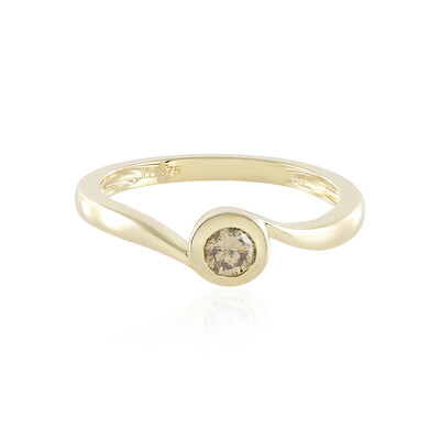 9K I2 Champagne Diamond Gold Ring