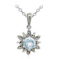 Sky Blue Topaz Silver Necklace
