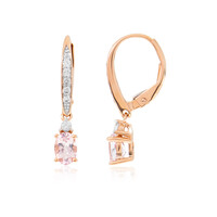 9K Unheated Pink Beryl Gold Earrings