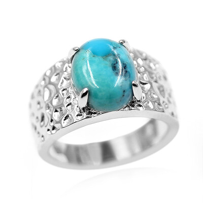 Kingman Blue Mojave Turquoise Silver Ring (Faszination Türkis)
