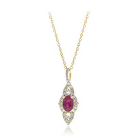 14K AAA Mozambique Ruby Gold Necklace (CIRARI)