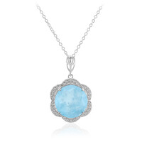 Blue Pastel Quartz Silver Necklace