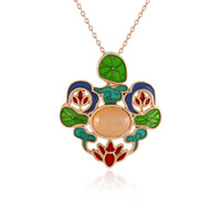 Peach Moonstone Silver Necklace (Adela Silber)