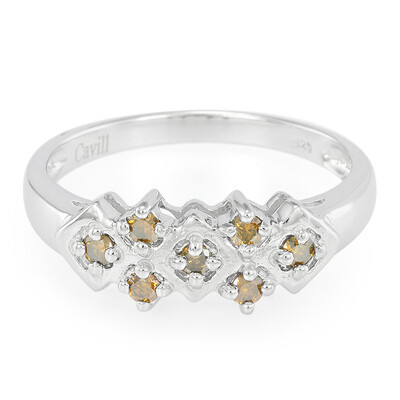 Fancy Diamond Silver Ring