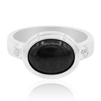Black Jadeite Silver Ring