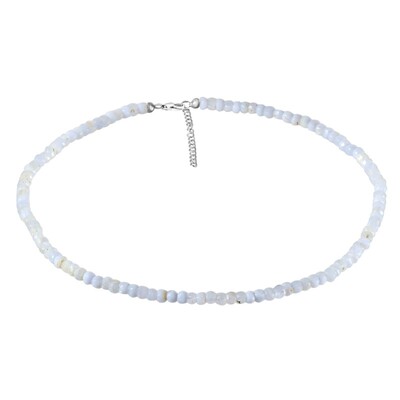 Blue Chalcedony Silver Necklace
