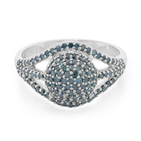 Fancy Diamond Silver Ring