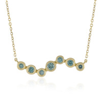 9K VS1 Sky Blue Diamond Gold Necklace