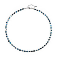 Royal Blue Hematite Silver Necklace
