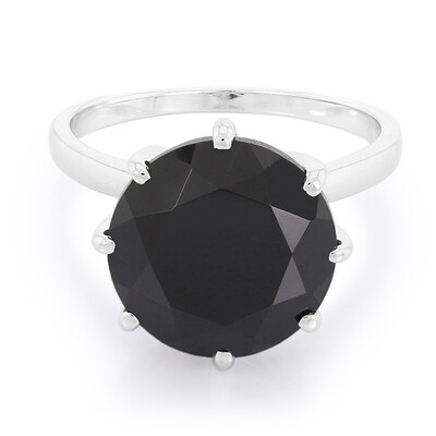 Black Spinel Silver Ring
