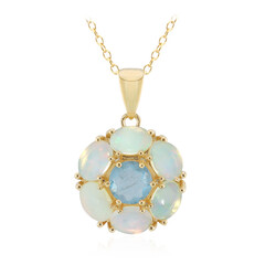 Blue Pastel Quartz Silver Necklace