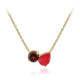 Red Pastel Quartz Silver Necklace