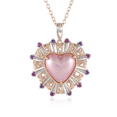Pink Mabe Pearl Silver Necklace (Gems en Vogue)
