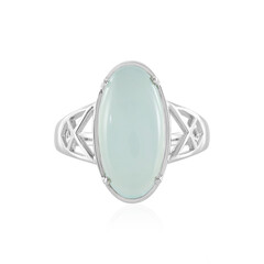 Aqua Chalcedony Silver Ring