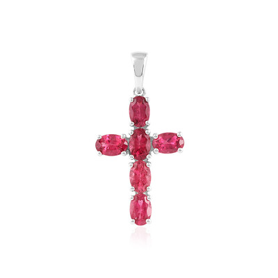 Rubellite Silver Pendant