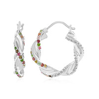 Fancy Tourmaline Silver Earrings