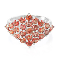 Sunset Ruby Silver Ring