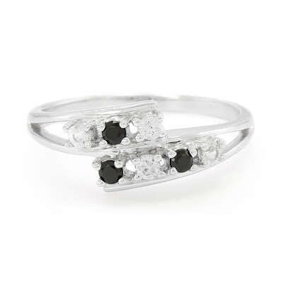 Black Spinel Silver Ring