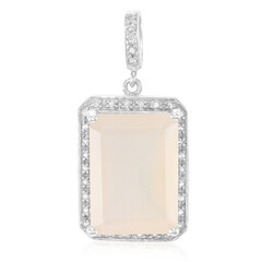 Pink Chalcedony Silver Pendant
