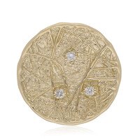 14K PK (I) Diamond Gold Pendant