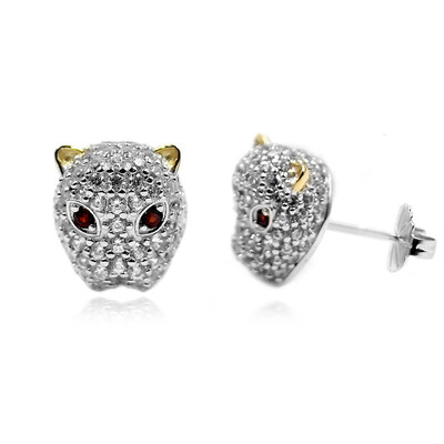 Mozambique Garnet Silver Earrings