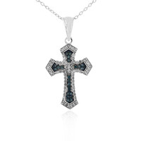I3 Blue Diamond Silver Necklace