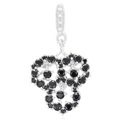 Black Spinel Silver Pendant