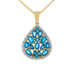 Neon Blue Apatite Silver Necklace